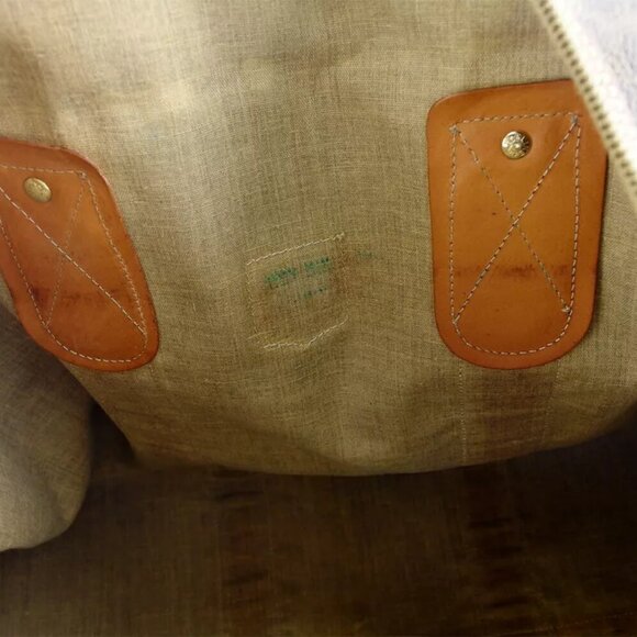 Celine Boston Bag Macadam Beige PVC x Leather Authentic USED - Picture 8 of 11